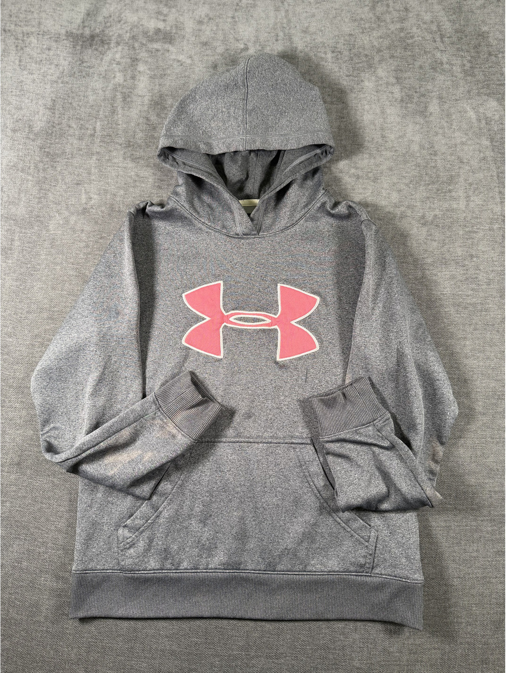 Under Armour UA Storm Gray Pullover Hoodie with Pink Logo Small/P